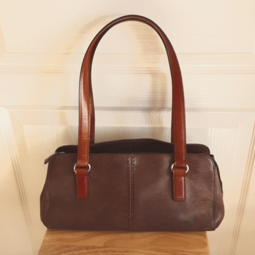 FOSSIL Top Stitched Leather Satchel